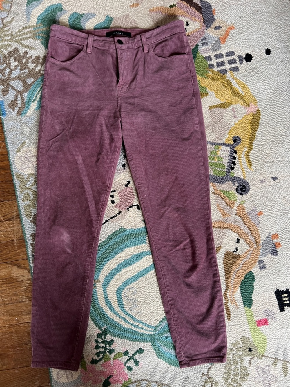 Jbrand Corduroy Skinny Pants in Dusty Plum